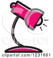 Clipart Of A Pink Desk Lamp Icon Royalty Free Vector Illustration