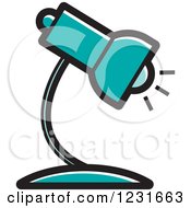 Clipart Of A Turquoise Desk Lamp Icon Royalty Free Vector Illustration