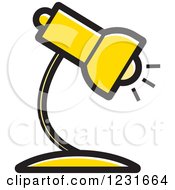 Clipart Of A Yellow Desk Lamp Icon Royalty Free Vector Illustration