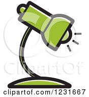 Clipart Of A Green Desk Lamp Icon Royalty Free Vector Illustration