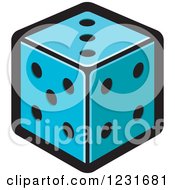 Poster, Art Print Of Blue Dice Icon