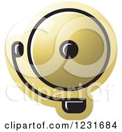 Poster, Art Print Of Gold Electric Bell Icon