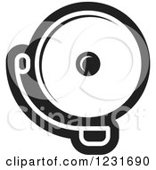 Clipart Of A Black And White Electric Bell Icon Royalty Free Vector Illustration by Lal Perera