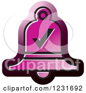 Clipart Of A Purple Bell With A Check Mark Icon Royalty Free Vector Illustration by Lal Perera