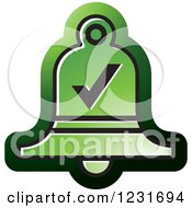 Poster, Art Print Of Green Bell With A Check Mark Icon