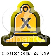 Poster, Art Print Of Yellow Bell With A Cross X Icon