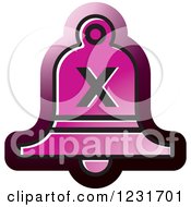 Poster, Art Print Of Purple Bell With A Cross X Icon