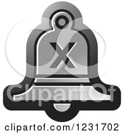 Clipart Of A Silver Bell With A Cross X Icon Royalty Free Vector Illustration