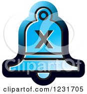 Clipart Of A Blue Bell With A Cross X Icon Royalty Free Vector Illustration