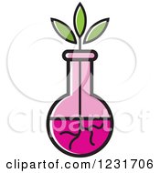 Clipart Of A Plant And Pink Vase Icon Royalty Free Vector Illustration by Lal Perera