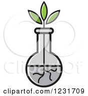Clipart Of A Plant And Vase Icon Royalty Free Vector Illustration
