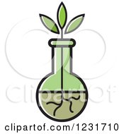 Clipart Of A Plant And Green Vase Icon Royalty Free Vector Illustration by Lal Perera