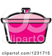 Clipart Of A Pink Pot Icon Royalty Free Vector Illustration by Lal Perera