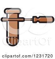 Clipart Of A Brown Test Tube And Holder Icon Royalty Free Vector Illustration by Lal Perera