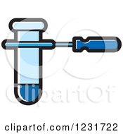 Clipart Of A Blue Test Tube And Holder Icon Royalty Free Vector Illustration by Lal Perera