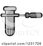 Clipart Of A Gray Test Tube And Holder Icon Royalty Free Vector Illustration by Lal Perera