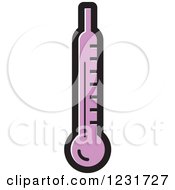 Clipart Of A Purple Thermometer Icon Royalty Free Vector Illustration