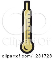 Clipart Of A Green Thermometer Icon 2 Royalty Free Vector Illustration by Lal Perera