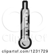 Clipart Of A Gray Thermometer Icon Royalty Free Vector Illustration by Lal Perera