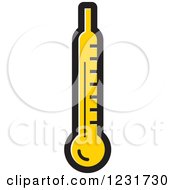 Clipart Of A Yellow Thermometer Icon Royalty Free Vector Illustration