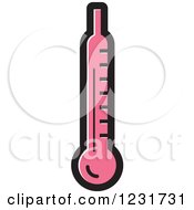 Clipart Of A Pink Thermometer Icon Royalty Free Vector Illustration by Lal Perera
