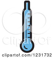 Clipart Of A Blue Thermometer Icon Royalty Free Vector Illustration by Lal Perera