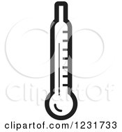 Clipart Of A Black And White Thermometer Icon Royalty Free Vector Illustration