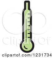 Clipart Of A Green Thermometer Icon Royalty Free Vector Illustration by Lal Perera