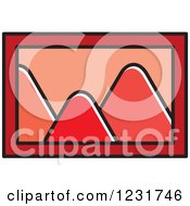 Clipart Of A Red Mountain Picture Icon Royalty Free Vector Illustration