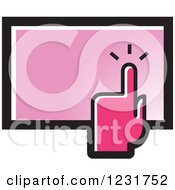 Pink Hand Over A Touch Screen Icon