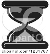 Clipart Of A Grayscale Hourglass Icon Royalty Free Vector Illustration by Lal Perera