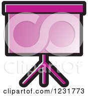 Clipart Of A Purple Projector Screen Icon Royalty Free Vector Illustration