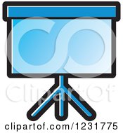 Poster, Art Print Of Blue Projector Screen Icon