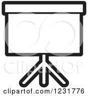 Clipart Of A Black And White Projector Screen Icon Royalty Free Vector Illustration