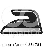 Clipart Of A Black Iron Icon Royalty Free Vector Illustration