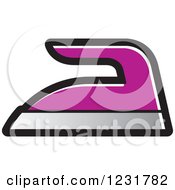 Clipart Of A Purple Iron Icon Royalty Free Vector Illustration