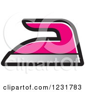 Clipart Of A Pink Iron Icon Royalty Free Vector Illustration