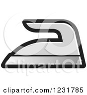 Clipart Of A Gray Iron Icon Royalty Free Vector Illustration