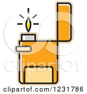 Clipart Of An Orange Lighter Icon Royalty Free Vector Illustration by Lal Perera