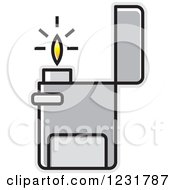 Clipart Of A Silver Lighter Icon Royalty Free Vector Illustration