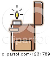 Clipart Of A Brown Lighter Icon Royalty Free Vector Illustration by Lal Perera