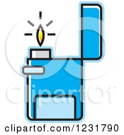 Clipart Of A Blue Lighter Icon Royalty Free Vector Illustration by Lal Perera