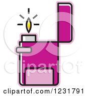 Clipart Of A Purple Lighter Icon Royalty Free Vector Illustration
