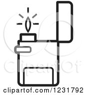 Clipart Of A Black And White Lighter Icon Royalty Free Vector Illustration by Lal Perera
