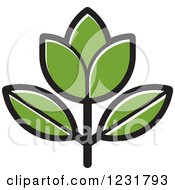 Clipart Of A Green Flower Icon Royalty Free Vector Illustration