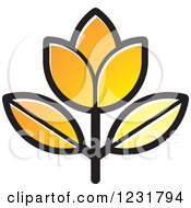 Clipart Of A Yellow Flower Icon Royalty Free Vector Illustration
