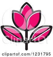 Clipart Of A Pink Flower Icon Royalty Free Vector Illustration by Lal Perera