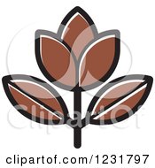 Clipart Of A Brown Flower Icon Royalty Free Vector Illustration