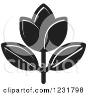 Clipart Of A Black Flower Icon Royalty Free Vector Illustration
