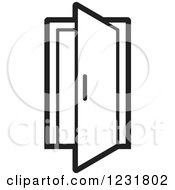 Poster, Art Print Of Black And White Open Door Icon
